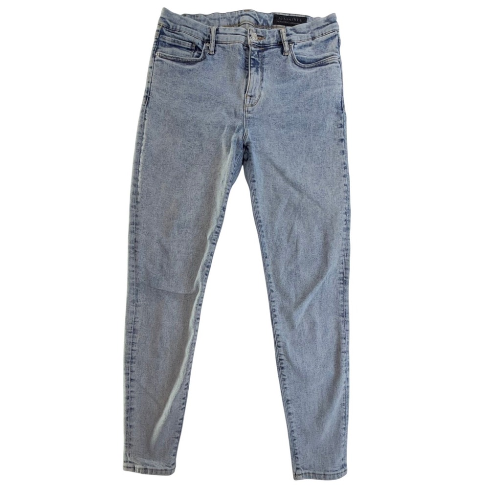 AllSaints Grace Light Wash Blue High‎ Rise Cropped Skinny Jeans Size 30 W30